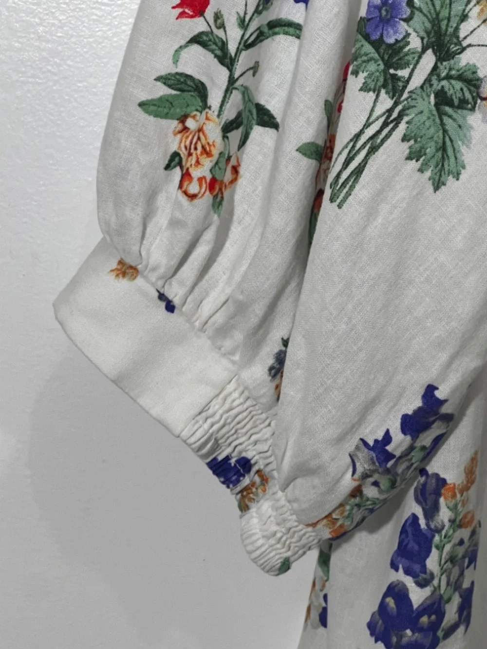 Ali Miles FloralPrint Point Collar Elbow Baloon Sleeve Button down Plus Size 2X - Picture 9 of 12